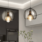 Hand-Blown Smoked Glass Dimmable Pendant Light (Hardwired)
