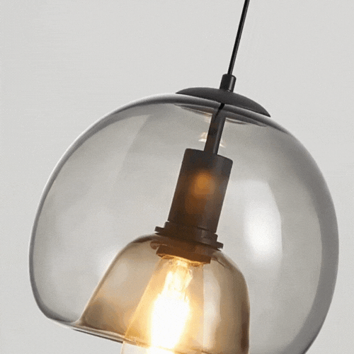 Hand-Blown Smoked Glass Dimmable Pendant Light (Hardwired)