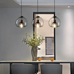 Hand-Blown Smoked Glass Dimmable Pendant Light (Hardwired)