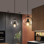 Hand-Blown Smoked Glass Dimmable Pendant Light (Hardwired)