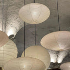 Hand-Bonded Glare-Free Mulberry Paper Pendant Light (Adjustable Height)