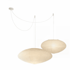 Hand-Bonded Glare-Free Mulberry Paper Pendant Light (Adjustable Height)