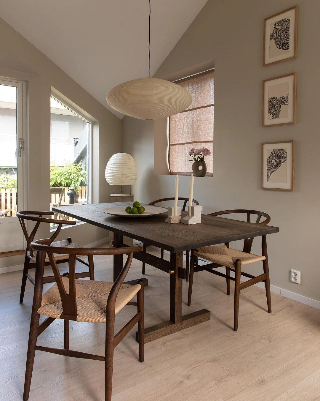 Hand-Bonded Glare-Free Mulberry Paper Pendant Light (Adjustable Height)