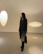 Hand-Bonded Glare-Free Mulberry Paper Pendant Light (Adjustable Height)