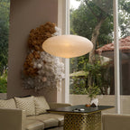 Hand-Bonded Glare-Free Mulberry Paper Pendant Light (Adjustable Height)