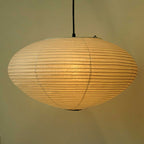 Hand-Bonded Glare-Free Mulberry Paper Pendant Light (Adjustable Height)