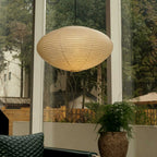 Hand-Bonded Glare-Free Mulberry Paper Pendant Light (Adjustable Height)