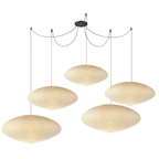 Hand-Bonded Glare-Free Mulberry Paper Pendant Light (Adjustable Height)