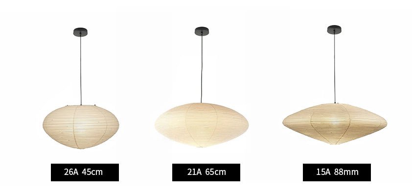 Hand-Bonded Glare-Free Mulberry Paper Pendant Light (Adjustable Height)