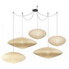 Hand-Bonded Glare-Free Mulberry Paper Pendant Light (Adjustable Height)