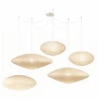 Hand-Bonded Glare-Free Mulberry Paper Pendant Light (Adjustable Height)