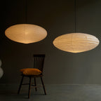 Hand-Bonded Glare-Free Mulberry Paper Pendant Light (Adjustable Height)