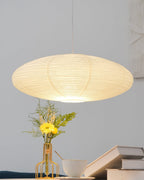 Hand-Bonded Glare-Free Mulberry Paper Pendant Light (Adjustable Height)