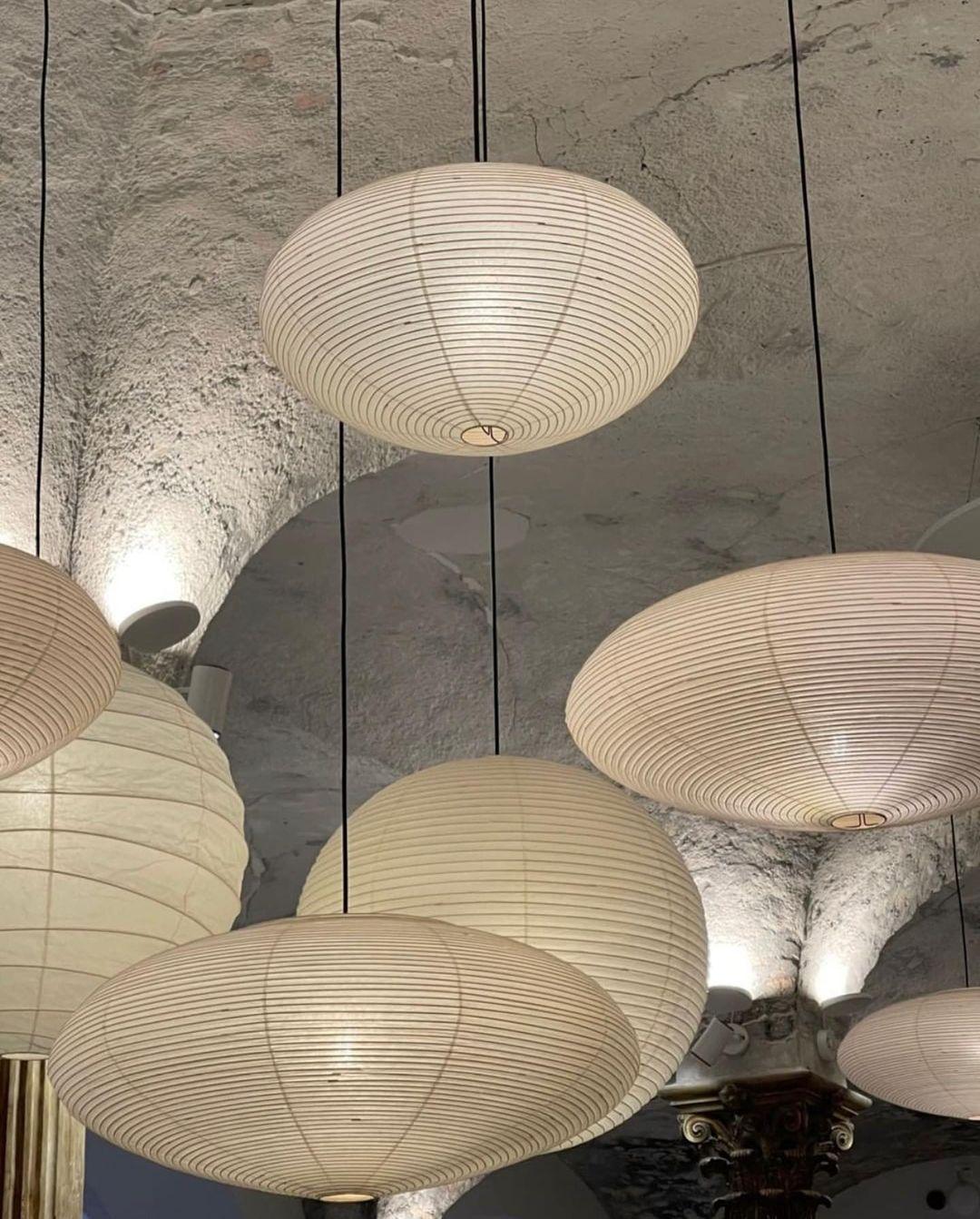Hand-Bonded Glare-Free Mulberry Paper Pendant Light (Adjustable Height)