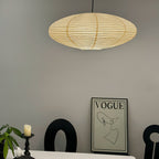 Hand-Bonded Glare-Free Mulberry Paper Pendant Light (Adjustable Height)