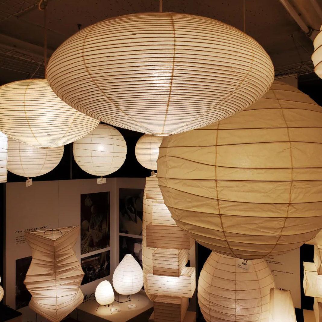 Hand-Bonded Glare-Free Mulberry Paper Pendant Light (Adjustable Height)
