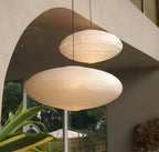 Hand-Bonded Glare-Free Mulberry Paper Pendant Light (Adjustable Height)