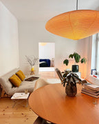 Hand-Bonded Glare-Free Mulberry Paper Pendant Light (Adjustable Height)