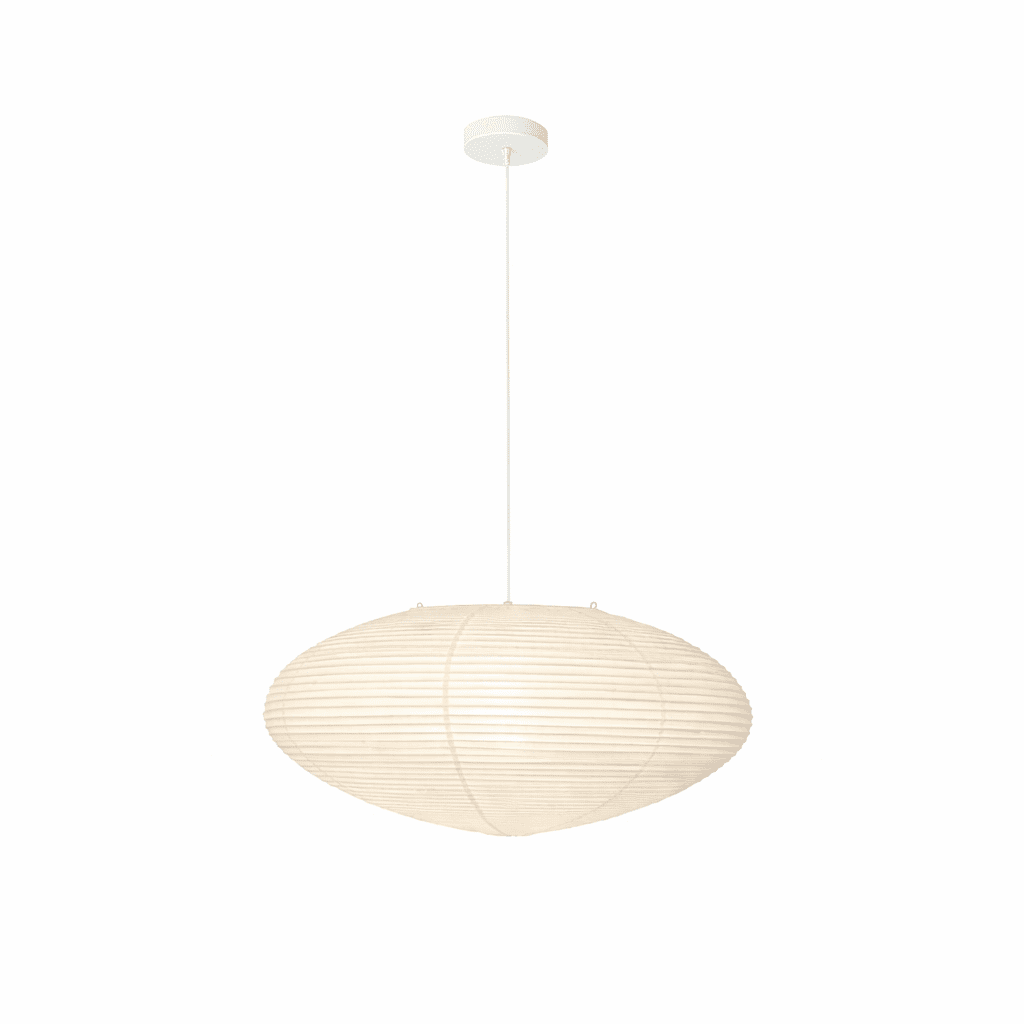 Hand-Bonded Glare-Free Mulberry Paper Pendant Light (Adjustable Height)