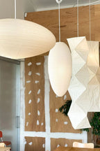 Hand-Bonded Glare-Free Mulberry Paper Pendant Light (Adjustable Height)