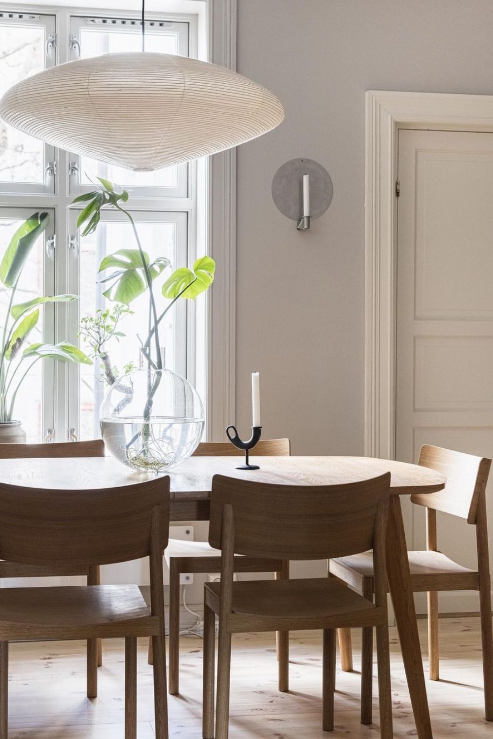 Hand-Bonded Glare-Free Mulberry Paper Pendant Light (Adjustable Height)