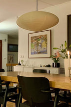 Hand-Bonded Glare-Free Mulberry Paper Pendant Light (Adjustable Height)