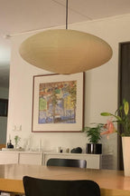 Hand-Bonded Glare-Free Mulberry Paper Pendant Light (Adjustable Height)