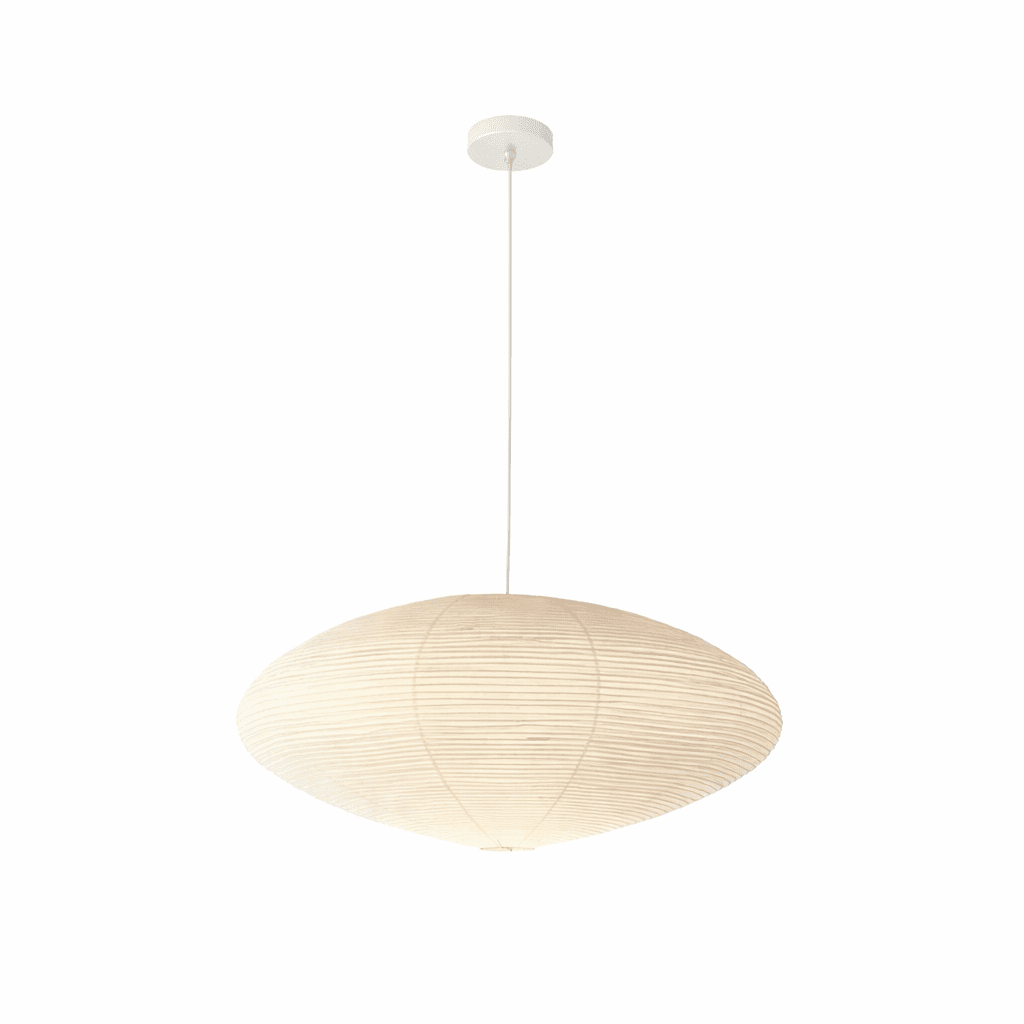 Hand-Bonded Glare-Free Mulberry Paper Pendant Light (Adjustable Height)