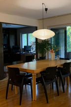 Hand-Bonded Glare-Free Mulberry Paper Pendant Light (Adjustable Height)