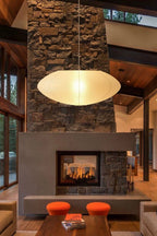 Hand-Bonded Glare-Free Mulberry Paper Pendant Light (Adjustable Height)