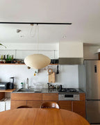 Hand-Bonded Glare-Free Mulberry Paper Pendant Light (Adjustable Height)