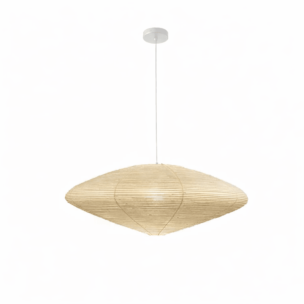 Hand-Bonded Glare-Free Mulberry Paper Pendant Light (Adjustable Height)
