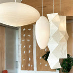 Hand-Bonded Glare-Free Mulberry Paper Pendant Light (Adjustable Height)