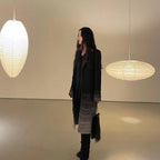 Hand-Bonded Glare-Free Mulberry Paper Pendant Light (Adjustable Height)