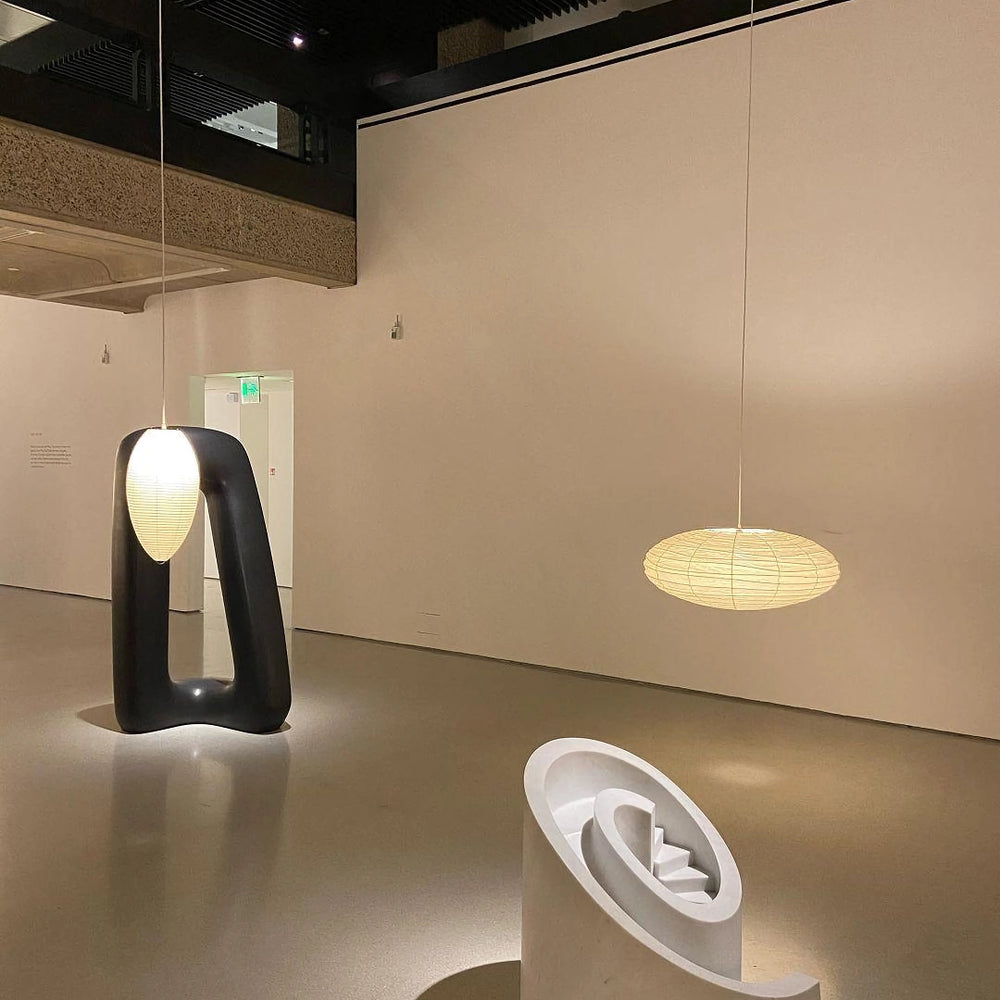 Hand-Bonded Glare-Free Mulberry Paper Pendant Light (Adjustable Height)