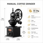 Hand-Crank Coffee Grinder Ceramic Burrs Portable