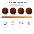 Hand-Crank Coffee Grinder Ceramic Burrs Portable
