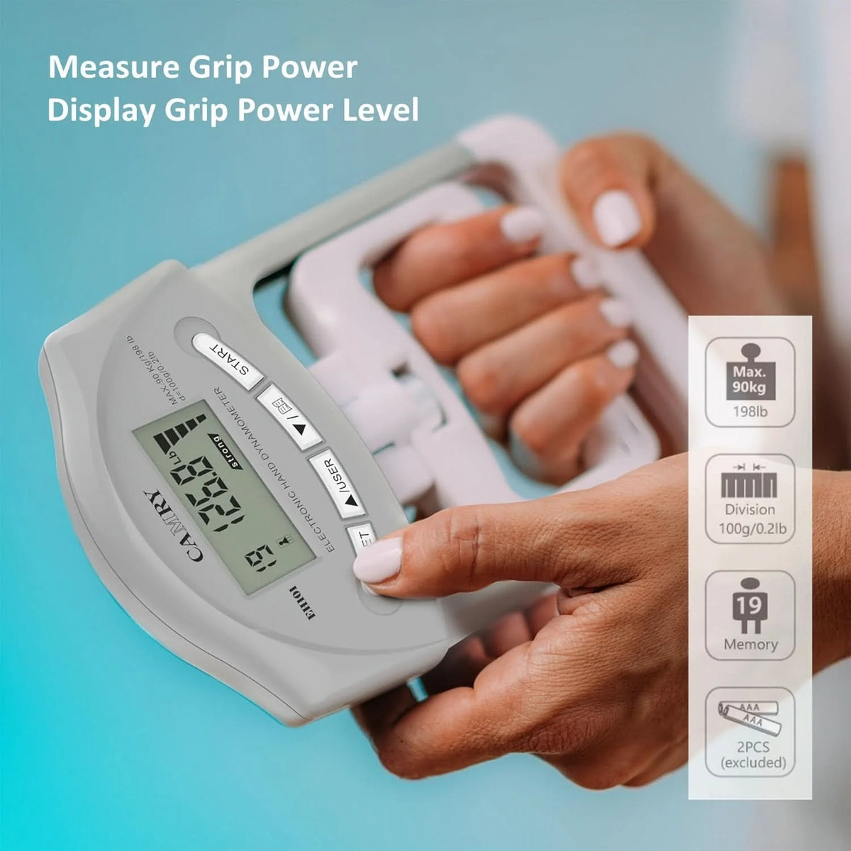 Hand Dynamometer Digital Auto Peak Hold Portable