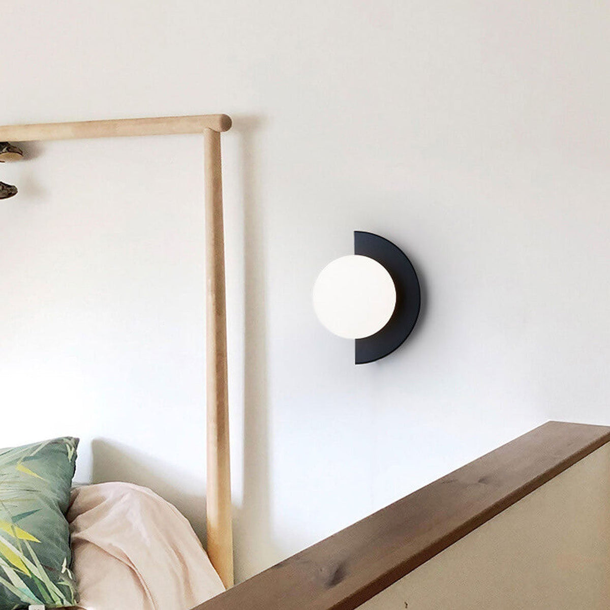 Hand-Finished Glass Globe & Minimalist Iron Frame Wall Sconce