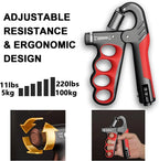 Hand Gripper Adjustable Up To 220 lb Built-In Counter