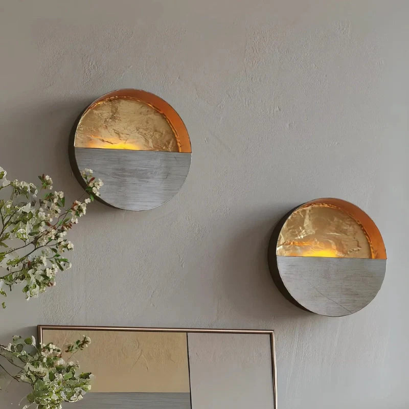 Hand-Hammered Iron Eclipse Wall Candle Holder