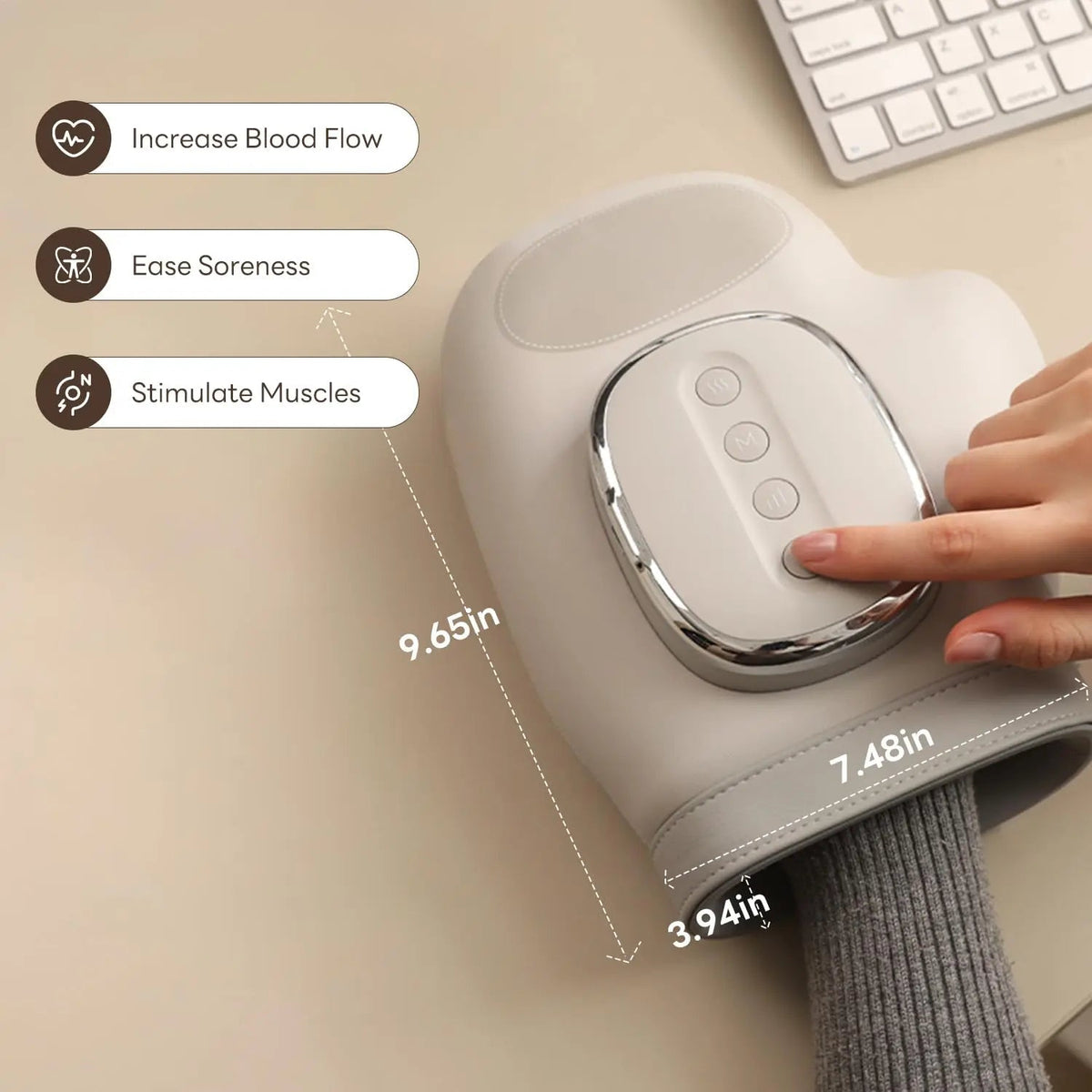 Hand Massager Cordless Heat Compression & 5 Intensity Levels