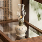 Hand-Painted Ceramic & Glass Windproof Oil Lantern
