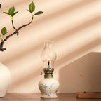 Hand-Painted Ceramic & Glass Windproof Oil Lantern