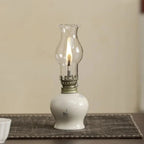 Hand-Painted Ceramic & Glass Windproof Oil Lantern