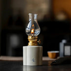 Hand-Painted Ceramic & Glass Windproof Oil Lantern