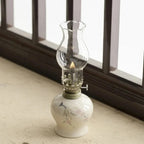 Hand-Painted Ceramic & Glass Windproof Oil Lantern