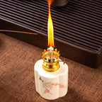 Hand-Painted Ceramic & Glass Windproof Oil Lantern