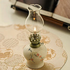Hand-Painted Ceramic & Glass Windproof Oil Lantern