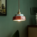 Hand-Painted Porcelain & Copper Pendant Light (Adjustable Cord)